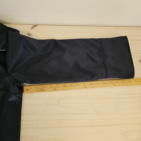 Dennis By Dennis Basso Navy Blue Coat Jacket L Zip Front Lined Springtime Jacket - Picture 12 of 16